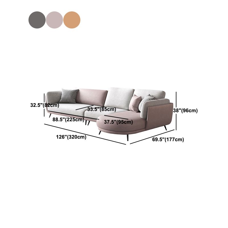 Nordic Faux Leather Living Room Stationary Pillow Top Arm Sofa Chaise Clearhalo 'furn' 'furn_sectionals' 'Furniture' 'Living Room Furniture' 'Sectionals' 1200x1200_44248825-d15b-4a64-9a82-e8f4520d9c74