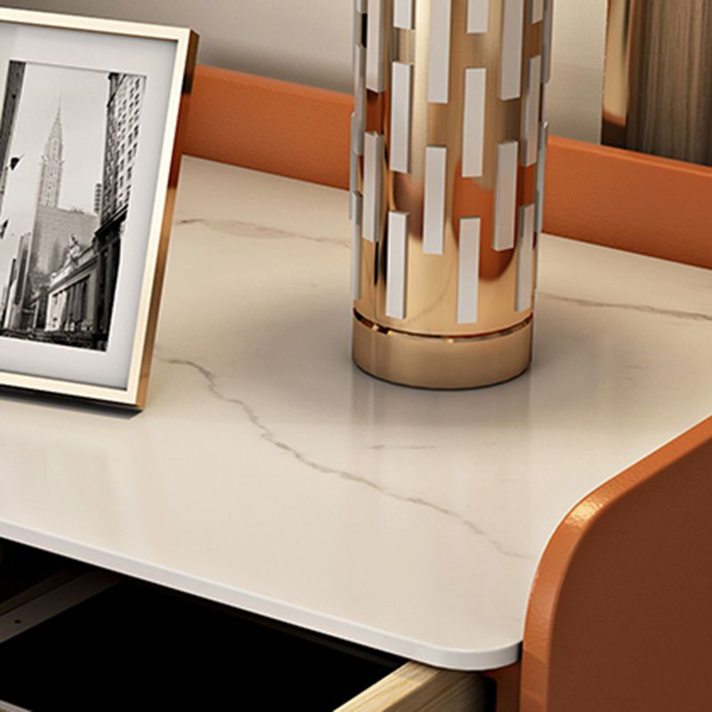 Modern Stone Top Night Stand de 19.68 "Alto 2 - Cajón Nightsand