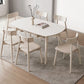 Round Extendable Dining Table Modern White Stone Tabletop with Double Drop Leaf Clearhalo 'Dining Tables & Seating' 'Dining Tables' 'dining_table' 'furn' 'furn_dining_table' 'Furniture' 'Kitchen & Dining Furniture' 1200x1200_4426ff28-4625-4da0-8c80-413070f65c96