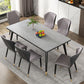 Modern Style Sintered Stone Dining Table 4 Legs Carbon Steel Base Rectangle Table for Home Clearhalo ' dining_table' 'Dining Tables & Seating' 'Dining Tables' 'furn' 'furn_dining_table' 'Furniture' 'furniture_dining_table' 'Kitchen & Dining Furniture' 'kitchen&dining_furn' 'kitchen' 'kitchen_dining_table' 1200x1200_44285535-e60e-45d6-a52b-c700512c4d9e
