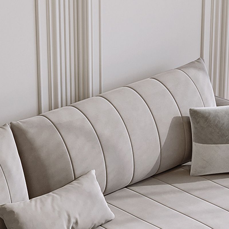 Sofá de armario estándar cuadrado contemporáneo con almohadas en gris