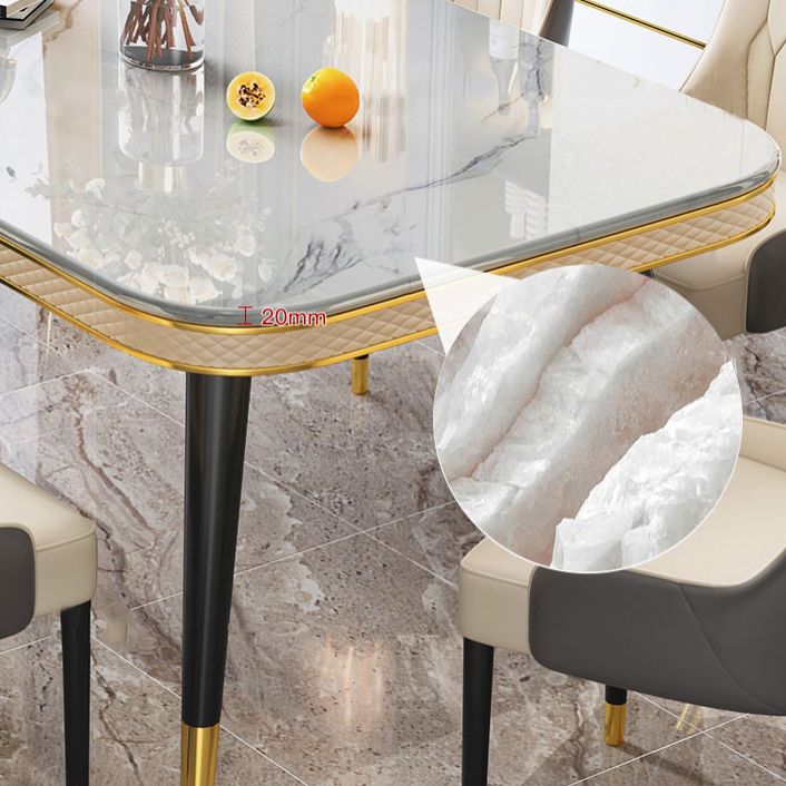 Marble Dining Table Luxury Style 4 Legs Base Rectangle Table for Dining Room Clearhalo ' dining_table' 'Dining Tables & Seating' 'Dining Tables' 'furn' 'furn_dining_table' 'Furniture' 'furniture_dining_table' 'Kitchen & Dining Furniture' 'kitchen&dining_furn' 'kitchen' 'kitchen_dining_table' 1200x1200_4428b80c-b541-48a7-b082-32b1527119d6
