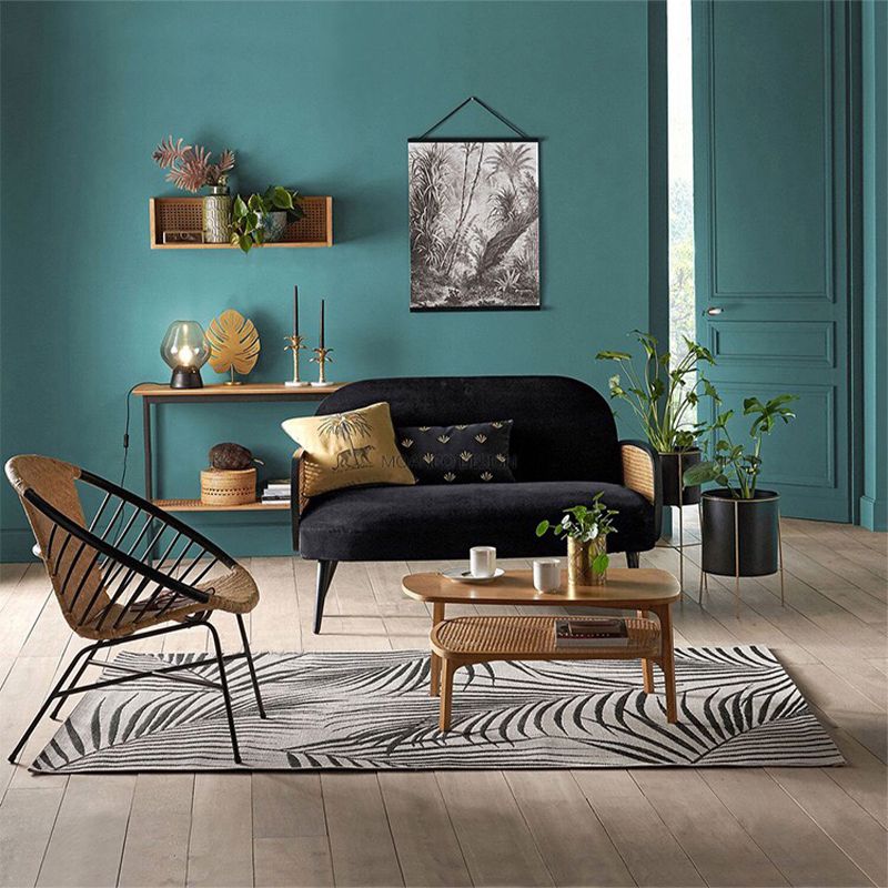 Modern Velvet Sofa 31"W Recessed Arm Tight Back Sofa with Living Room Clearhalo 'furn' 'furn_sofas' 'Furniture' 'furniture_sofas' 'kitchen' 'kitchen_sofas' 'Living Room Furniture' 'Sofa' 'sofas' 1200x1200_4428e1f0-c2ce-4b06-a6b7-cbbb8e50bae0