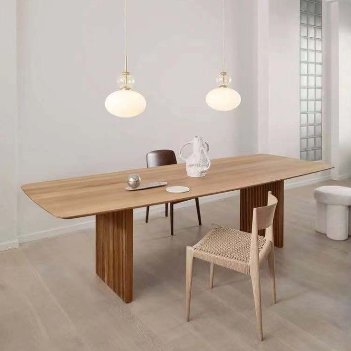 Solid Wood Top Dining Table Rectangle Contemporary Table with Double Pedestal Base Clearhalo ' dining_table' 'Dining Tables & Seating' 'Dining Tables' 'furn' 'furn_dining_table' 'Furniture' 'furniture_dining_table' 'Kitchen & Dining Furniture' 'kitchen&dining_furn' 'kitchen' 'kitchen_dining_table' 1200x1200_442aba95-9a5f-426b-932f-23edae0012d5