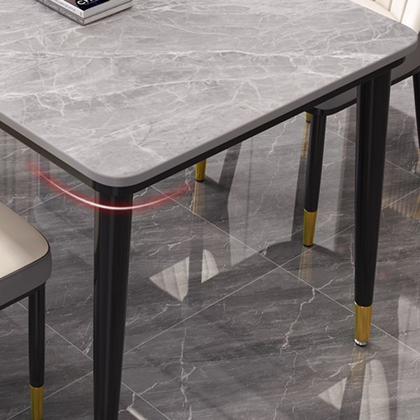 Industrial Rectangle Shape Table Sintered Stone Top Dining Table for Kitchen Clearhalo ' dining_table' 'Dining Tables & Seating' 'Dining Tables' 'furn' 'furn_dining_table' 'Furniture' 'furniture_dining_table' 'Kitchen & Dining Furniture' 'kitchen&dining_furn' 'kitchen' 'kitchen_dining_table' 1200x1200_442aee85-802b-46e4-8c72-27bff4cbf581