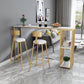 Glam Faux Marble Bistro Bar Table Rectangle Metal Base Bar Table with Storage Clearhalo 'Bar Furniture' 'Bar Tables' 'bar_tables' 'furn' 'furn_bar_tables' 'Furniture' 'Kitchen & Dining Furniture' 1200x1200_442b1946-4bdb-410a-b2eb-5d910b67d06b