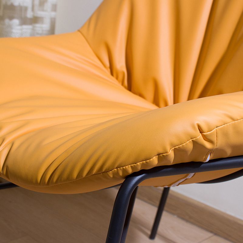 Industrial 23.6"Wide PU Leather Fixed Back Sponge Armless Chair