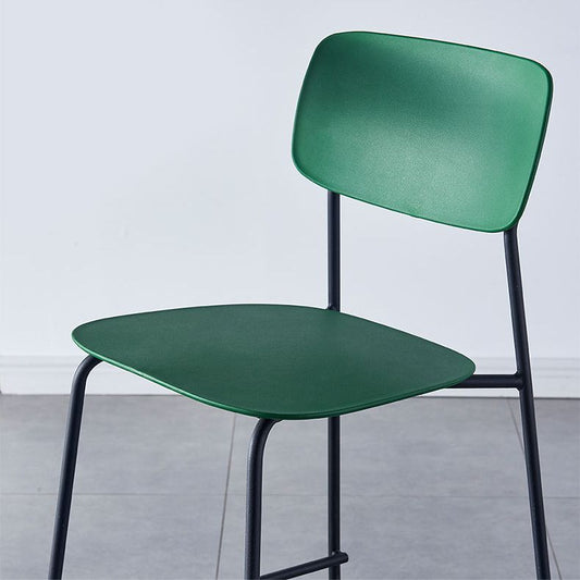 Tabouret de comptoir sans bras moderne tabouret en fer avec coussin en plastique