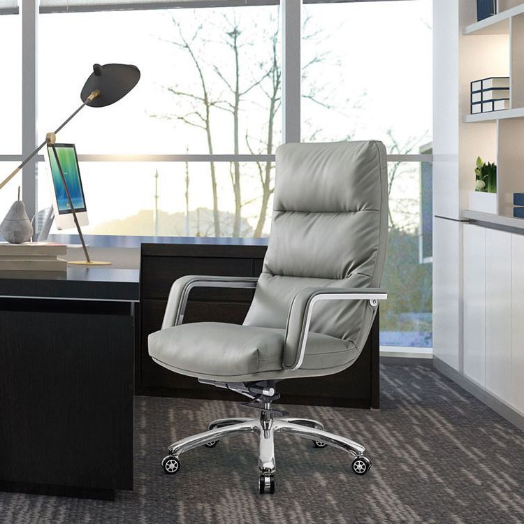 Modern Desk Chair Leather Ergonomic Computer Chair High-Back Chair with Wheels Clearhalo 'furn' 'furn_office_chair' 'Furniture' 'Office Chairs' 'Office Furniture' 'office_chair' 1200x1200_442e562c-cbfd-49a0-b6bc-c67f2dfb6ccd