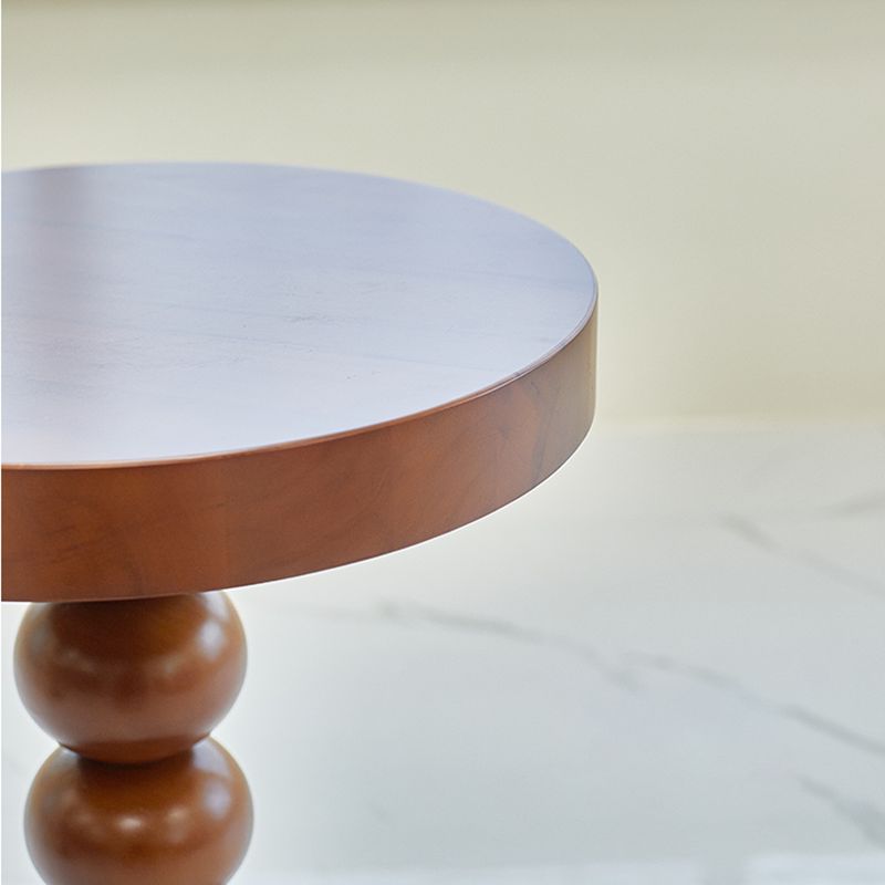 Mesa de altura contemporánea pedestal de madera maciza mesa de estar redonda de la sala de estar