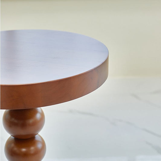 Mesa de altura contemporánea pedestal de madera maciza mesa de estar redonda de la sala de estar
