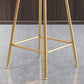 Nordic Armless Backrest Counter Stool Iron Cafe Bar Stool with Pedal and Velvet Cushion Clearhalo 'Bar Furniture' 'Bar Stools' 'bar_stools' 'furn' 'furn_bar_stools' 'Furniture' 'furniture_bar_stools' 'Kitchen & Dining Furniture' 1200x1200_442eb157-85f0-4224-b955-9b50ff456c43