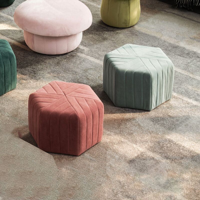 Solid Color Plush Footstool Modern Simple Hexagon Padded Foot Stool Clearhalo 'furn' 'furn_ottomans_poufs' 'Furniture' 'Living Room Furniture' 'Ottomans & Poufs' 'ottomans_poufs' 1200x1200_442fda69-977e-4b1d-b53e-70b5aacbc9bd