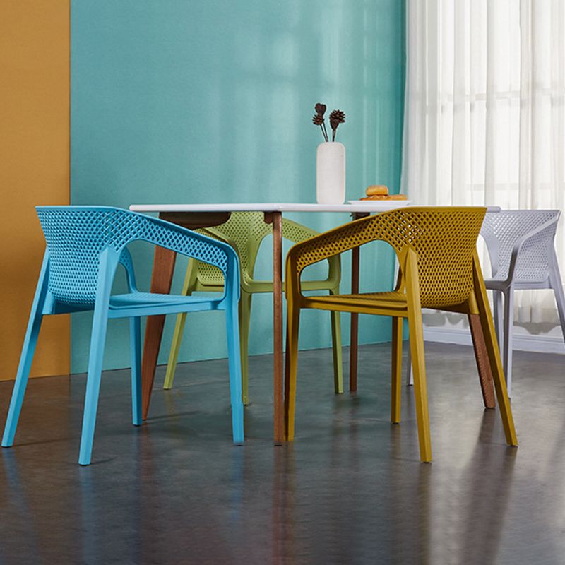 Modern Plastic Indoor-Outdoor Dining Chairs Solid Back Arm Chair Clearhalo ' kitchen&dining_furn' 'Dining Chairs' 'Dining Tables & Seating' 'dining_chair' 'Furniture' 'furniture_dining_chair' 'Kitchen & Dining Furniture' 'kitchen' 1200x1200_4430f27d-58fc-4ff8-9a5e-4f166eb7a1e8