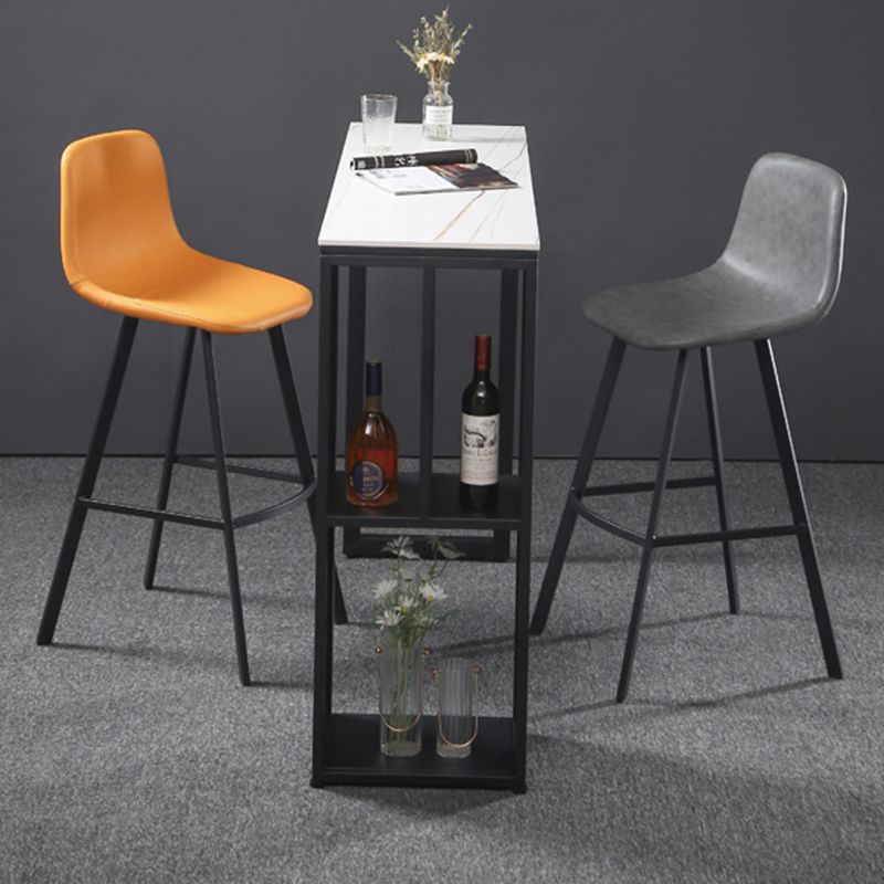 Industrial Style Bar Table Stone Top 42-inch Height Pub Table for Coffee Shop