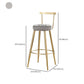 Indoor Round Counter Chair Upholstered Footrest Dining Stool in Grey and Gold Clearhalo 'Bar Furniture' 'Bar Stools' 'bar_stools' 'furn' 'furn_bar_stools' 'Furniture' 'Kitchen & Dining Furniture' 1200x1200_44314291-f940-49ad-8a0e-90f6c3497a44