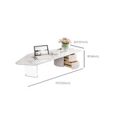 Cocktail à formes libres moderne Table 2 tiroirs table basse de tiroirs en blanc