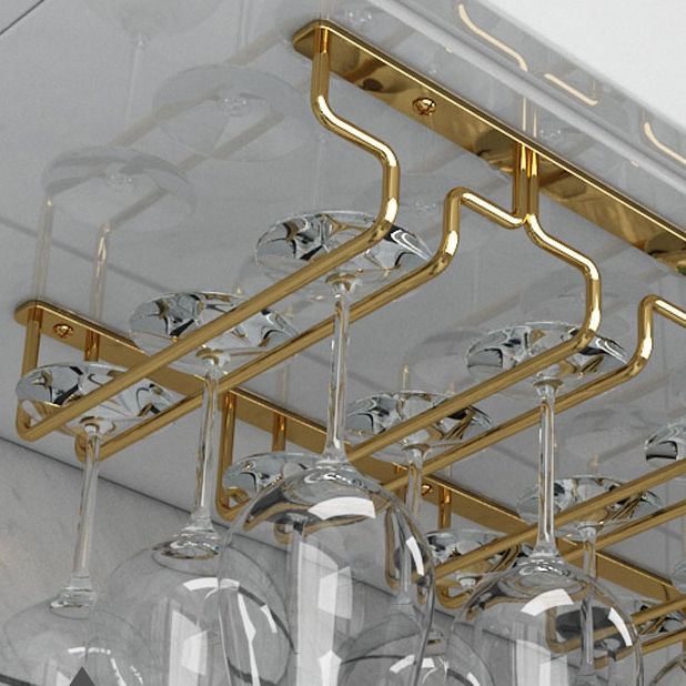 キッチン用のモダンハンギングワイングラスラックメタルガラス＆ステムウェアホルダー