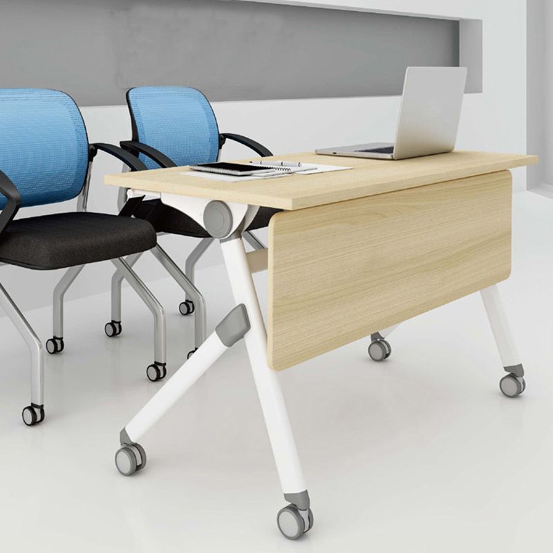 Contemporary Natural Office Desk Rectangular Writing Desk with Caster Wheels Clearhalo 'furn' 'furn_office_desk' 'Furniture' 'Office Desks' 'Office Furniture' 'office_desk' 1200x1200_443708d5-45ef-49db-8860-776f347c8590