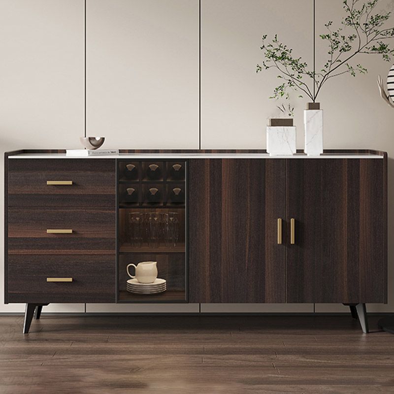 Tavolo a buffet in pietra credenza a buffet in stile glam con armadi e cassetti