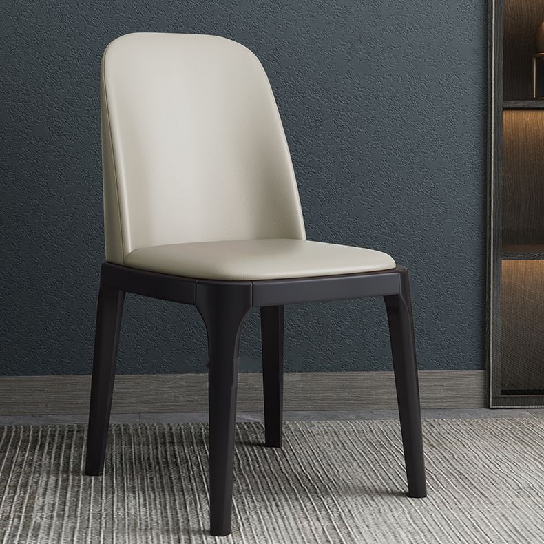 Industrial Style Dining Chair Faux Leather Side Chair with Wooden Legs for Home Clearhalo 'Dining Chairs' 'Dining Tables & Seating' 'dining_chair' 'furn' 'furn_dining_chair' 'Furniture' 'Kitchen & Dining Furniture' 1200x1200_44376aef-4f77-4a81-a8a3-bb3d743f21d5