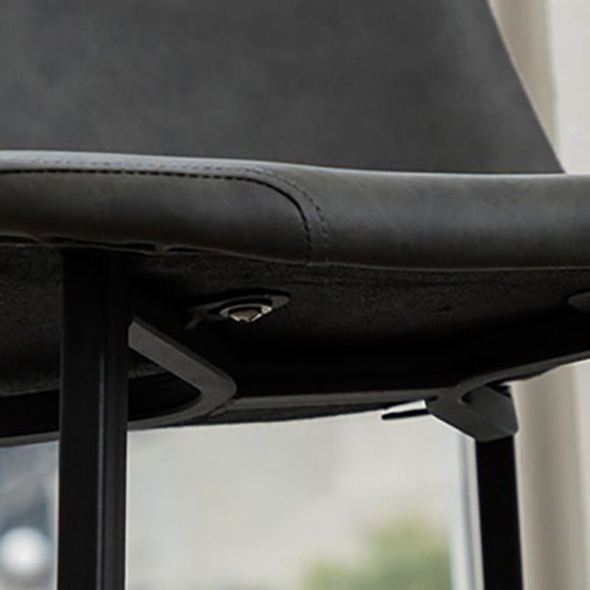Contemporary Design Leather Counter Stool Low Back Armless Stools with Metal Base Clearhalo 'Bar Furniture' 'Bar Stools' 'bar_stools' 'furn' 'furn_bar_stools' 'Furniture' 'furniture_bar_stools' 'Kitchen & Dining Furniture' 1200x1200_443804e1-8342-4583-bdda-6f512c740da6