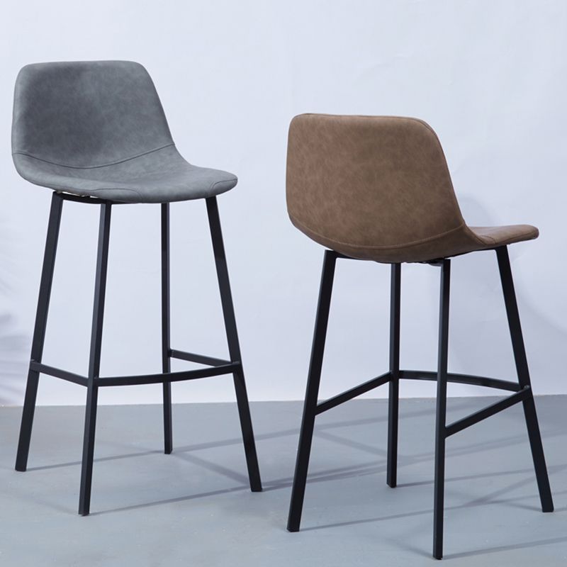 Modern Footrest Coffee Shop Stool Matte Finish Upholstered Bar Stools Clearhalo 'Bar Furniture' 'Bar Stools' 'bar_stools' 'furn' 'furn_bar_stools' 'Furniture' 'furniture_bar_stools' 'Kitchen & Dining Furniture' 1200x1200_44386337-e552-49cf-a002-3d57c323165b