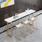 Glam Pub Height Dining Table White and Gold Counter Height Table Clearhalo 'Bar Furniture' 'Bar Tables' 'bar_tables' 'furn' 'furn_bar_tables' 'Furniture' 'Kitchen & Dining Furniture' 1200x1200_4439f0f5-8b9f-453f-93b3-23518125d1e5