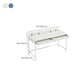 Modern Style Wood Office Desk Rectangular Shape Task Desk with 2-Legs in White/Blue