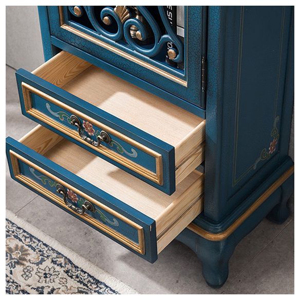 47。2 "高さの悩みのある木材サイドキャビネット2-引き出し1-ドア収納キャビネット