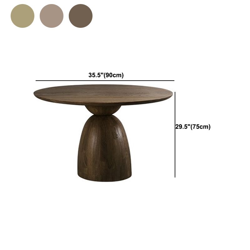 Contemporary Style Dining Table Solid Wood Round Dinner Table for Home Kitchen