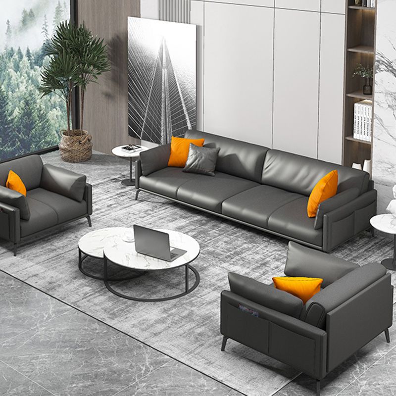 30.31" H Modern Square Arm Sofa With Tight Seat and Loose Back, Brown Clearhalo 'furn' 'furn_sofas' 'Furniture' 'furniture_sofas' 'kitchen' 'kitchen_sofas' 'Living Room Furniture' 'Sofa' 'sofas' 1200x1200_443ba231-9d8a-46d0-9ad2-f622add8b108