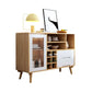 Sideboard a buffet in stile moderno in legno massiccio 35,4 "H con armadio e cassetti