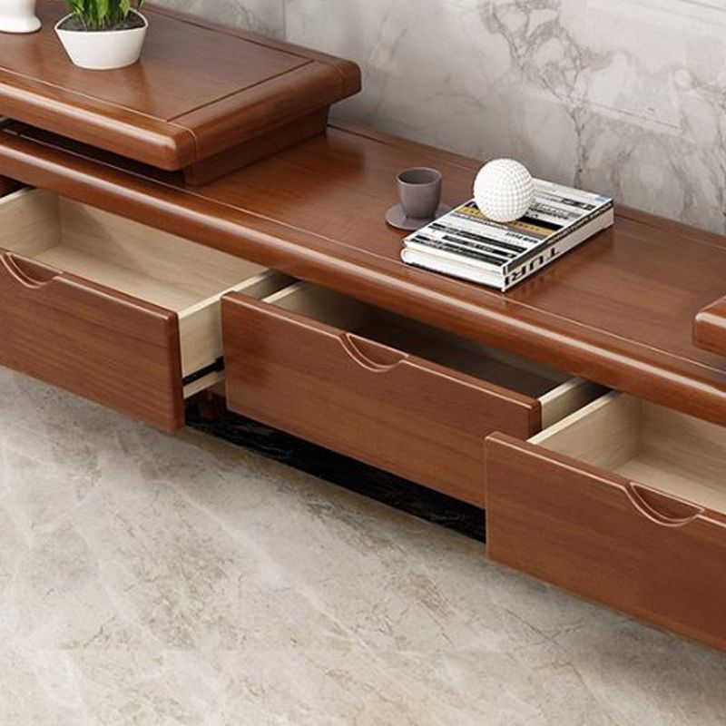 Stand de médias de télévision en bois moderne ouvert Stand de télévision avec tiroirs pour le salon