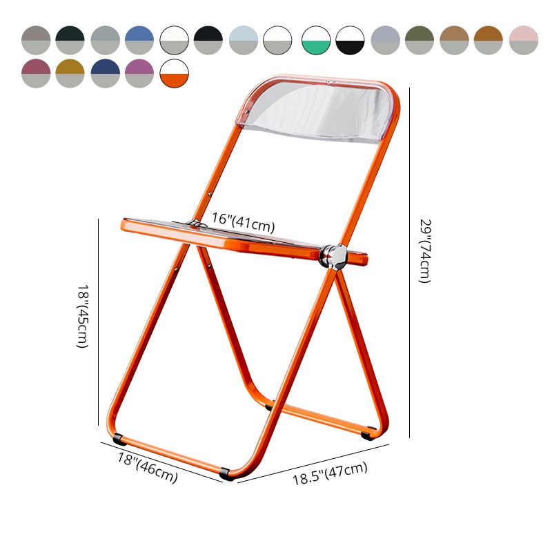 Foldable Dining Side Chair Open Back Armless Single Dining Chair with Metal Legs Clearhalo ' kitchen&dining_furn' 'Dining Chairs' 'Dining Tables & Seating' 'dining_chair' 'furn' 'furn_dining_chair' 'Furniture' 'furniture_dining_chair' 'Kitchen & Dining Furniture' 'kitchen' 1200x1200_443dc47e-11b2-43d6-a859-35bfd263e2d7
