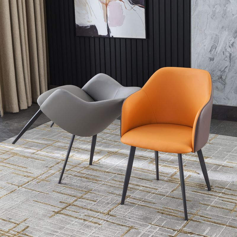 Industrial Metal Dining Room Chairs Arm Leather Dining Chairs for Home Use Clearhalo ' kitchen&dining_furn' 'Dining Chairs' 'Dining Tables & Seating' 'dining_chair' 'furn' 'furn_dining_chair' 'Furniture' 'furniture_dining_chair' 'Kitchen & Dining Furniture' 'kitchen' 1200x1200_443ded14-7f7c-4515-92c5-35e3e9bc3830