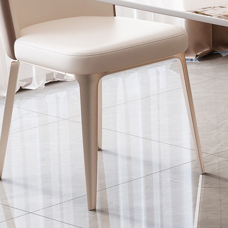 モダンな長方形のダイニングテーブルセットメタルベースのキッチン家具セット付き1/2/5/7ピース