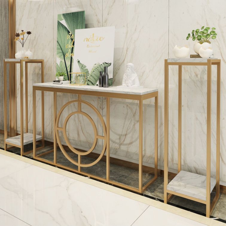 Tavolo da divano console in marmo moderno tavolo da ferro rettangolare per la sala