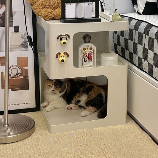 Tavolo da tavolo ad angolo contemporaneo largo da 15 "tavolo accento di archiviazione quadrata