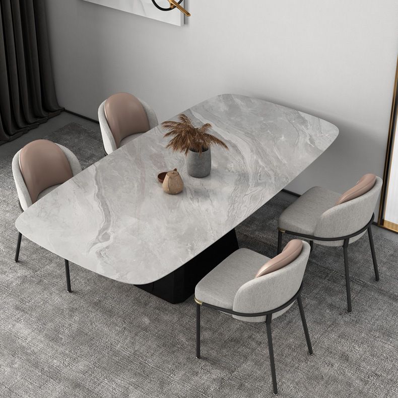 Modern Sintered Stone Dining Table Set 1/5/6/7 Pieces Dining Set for Home Use Clearhalo 'Dining Room Sets' 'Dining Tables & Seating' 'dining_room_set' 'furn' 'furn_dining_room_set' 'Furniture' 'furniture_dining_room_set' 'Kitchen & Dining Furniture' 1200x1200_44431c77-7dfc-4947-a096-b7d3ed14ed37