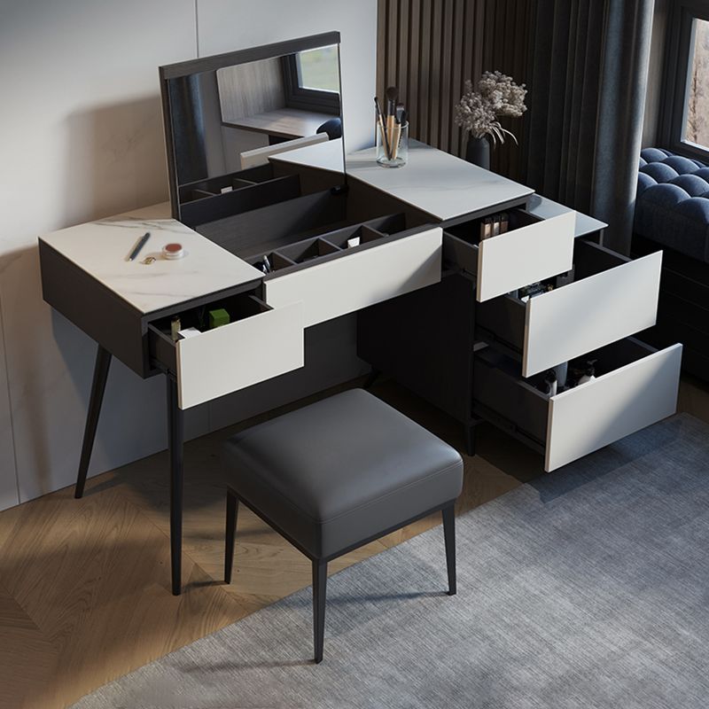 31.49" High Make-up Vanity Slate Vanity Set with Storage Drawers Clearhalo 'Bedroom Furniture' 'furn' 'furn_makeup_vanities' 'Furniture' 'Makeup Vanities' 'makeup_vanities' 1200x1200_4443ccf0-e085-4bc8-9a36-f0486df16db8