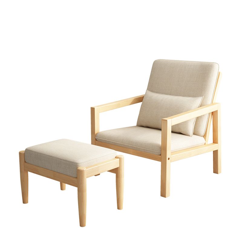 Bras en bois de style nordique inclus avec chaise d'accent salon coussin