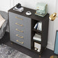 15.74" W Gray Accent Chest with Solid Wood Straight Legs Chest with Drawers