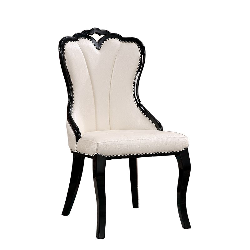 Scandinavian Style Upholstered Armless Side Chair Solid Back Dining Chairs for Home Use Clearhalo ' kitchen&dining_furn' 'Dining Chairs' 'Dining Tables & Seating' 'dining_chair' 'furn' 'furn_dining_chair' 'Furniture' 'furniture_dining_chair' 'Kitchen & Dining Furniture' 'kitchen' 1200x1200_444694b9-e729-4cd8-bcb5-fd6079f2a467
