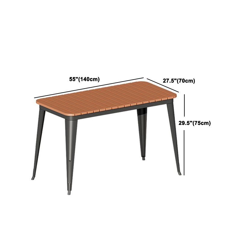 Ensemble de table rectangle contemporain 1/2/3/5/7 pièces de restauration avec chaises en métal