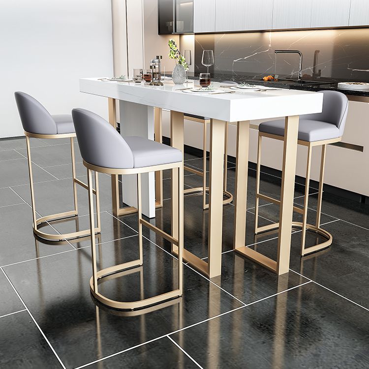 Glam Marble White Counter Height Table Rectangle Indoor Bistro Bar Table Clearhalo 'Bar Furniture' 'Bar Tables' 'bar_tables' 'furn' 'furn_bar_tables' 'Furniture' 'Kitchen & Dining Furniture' 1200x1200_4447cf67-ead5-4550-85d9-c18b1c5319f5
