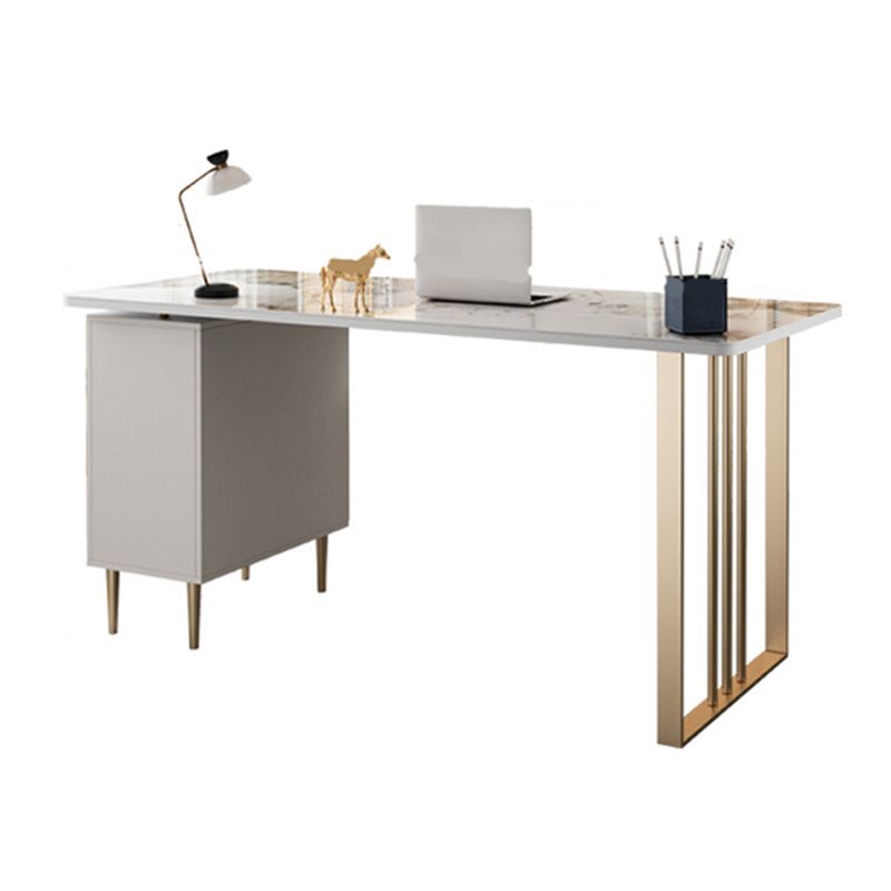Escritorio de mármol contemporáneo para escritorio rectangular de 30 "h de 30" con 1 cajón