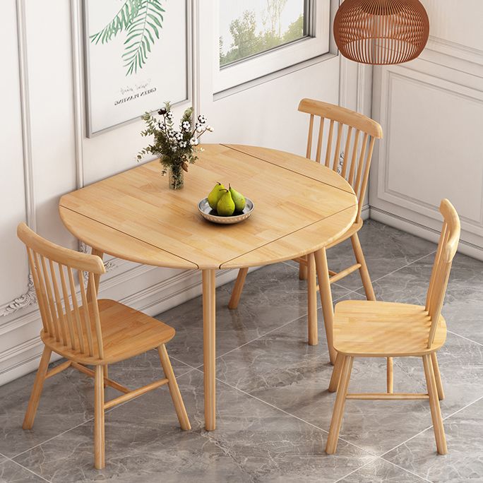 Contemporary Round Dining Table Rubberwood Solid Wood Table with 4 Legs for Dining Room Clearhalo ' dining_table' 'Dining Tables & Seating' 'Dining Tables' 'furn' 'furn_dining_table' 'Furniture' 'furniture_dining_table' 'Kitchen & Dining Furniture' 'kitchen&dining_furn' 'kitchen' 'kitchen_dining_table' 1200x1200_44498347-3e68-4797-9f49-b60b147c23fc