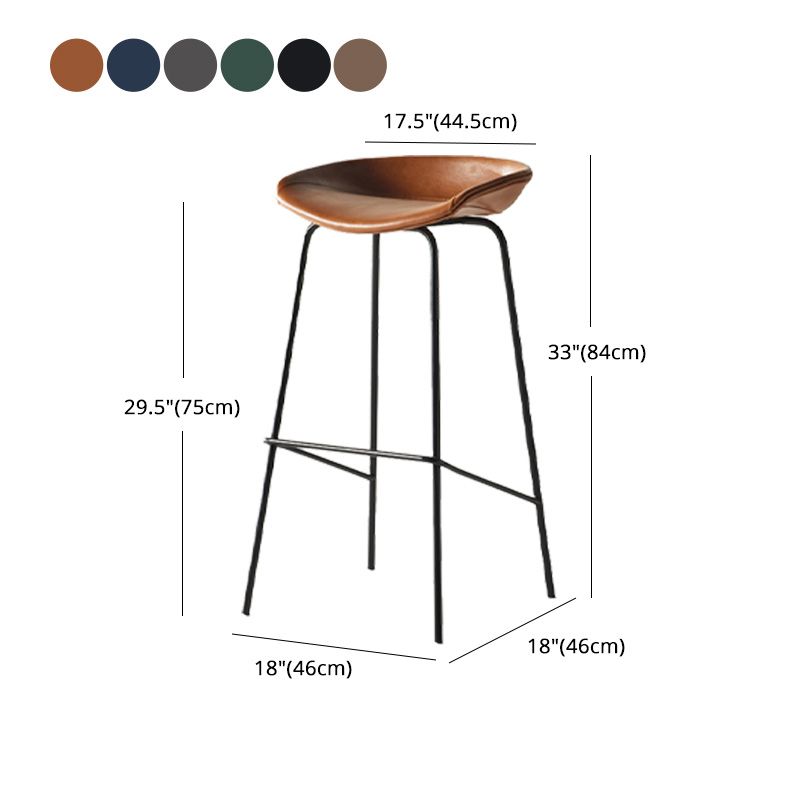 Modern Style Iron Bar Chair with Footrest Low Back Simple Bar Stool Clearhalo 'Bar Furniture' 'Bar Stools' 'bar_stools' 'furn' 'furn_bar_stools' 'furniture_bar_stools' 'Kitchen & Dining Furniture' 'kitchen&dining_furn' 'kitchen' 'kitchen_furn' Furniture' 1200x1200_444b739b-d85d-4e7a-a2e7-a2456f37766a