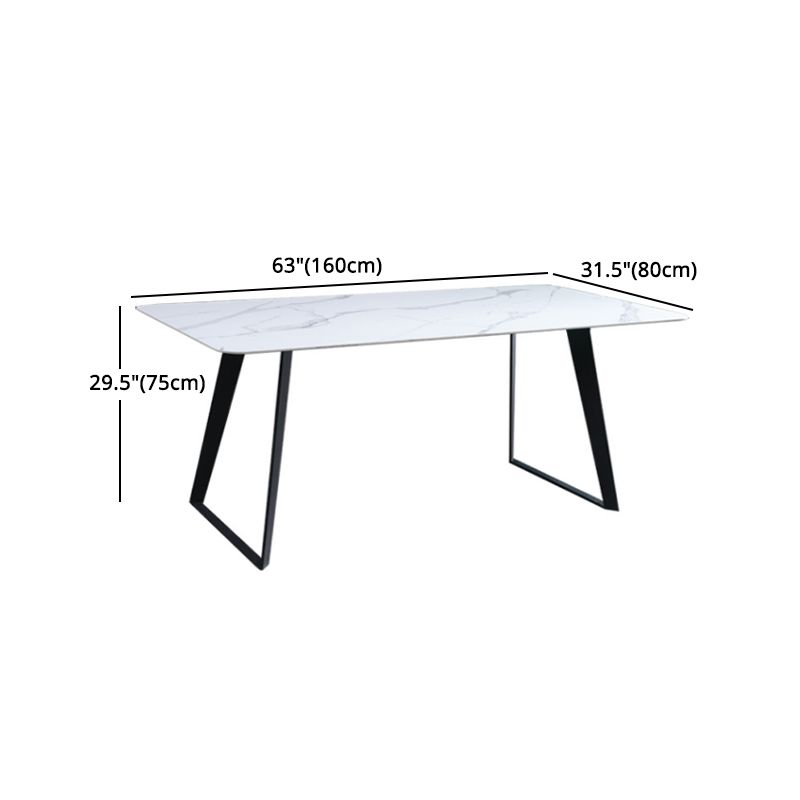 Modern 1/2/5/7 Pieces Rectangle Dining Set Sintered Stone Table with Leather Chairs Clearhalo 'Dining Room Sets' 'Dining Tables & Seating' 'dining_room_set' 'furn' 'furn_dining_room_set' 'Furniture' 'furniture_dining_room_set' 'Kitchen & Dining Furniture' 'kitchen&dining_furn' 'kitchen' 1200x1200_444da040-ab59-4302-a646-e08f5d4afac4